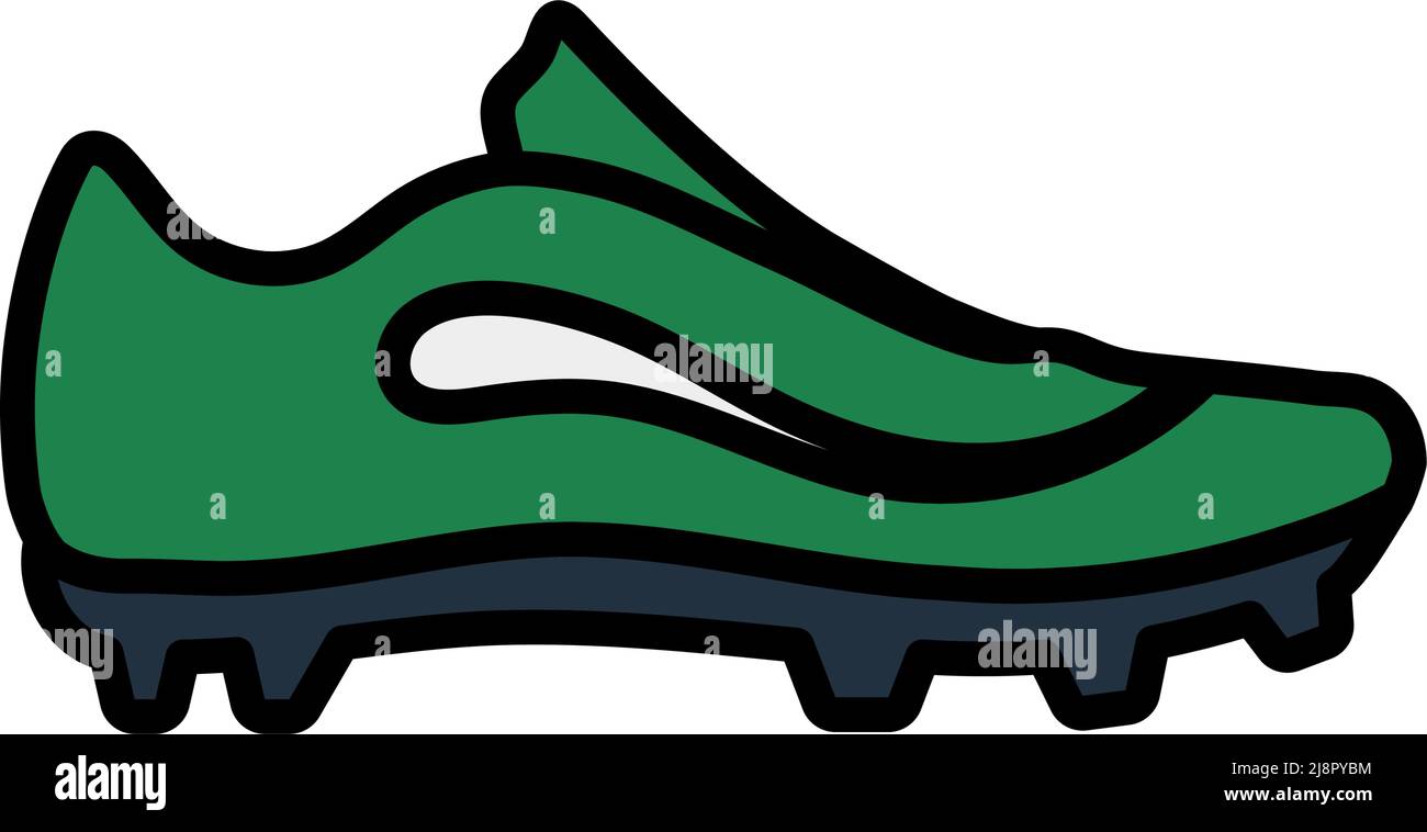 American Football Boot Icon. Editable Bold Outline With Color Fill