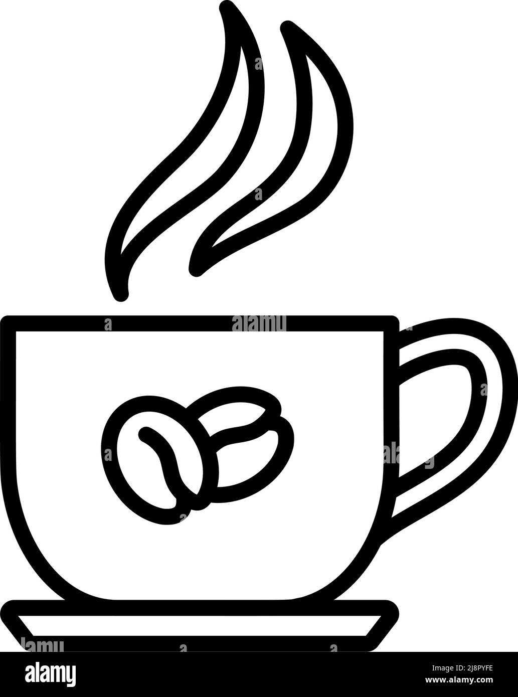 Coffee Cup Icon. Bold outline design with editable stroke width. Vector Illustration Stock