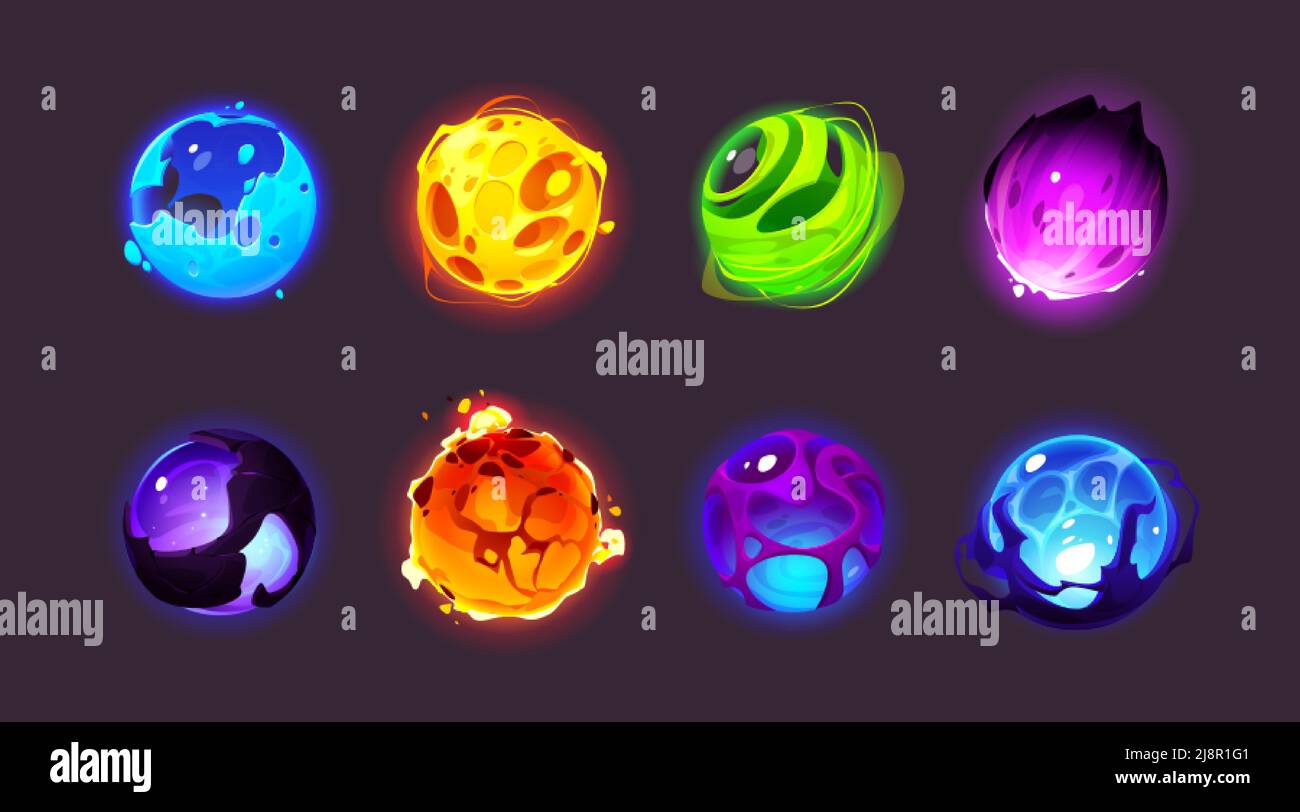 Magic spheres, shiny energy balls for game interface design. Vector cartoon  set of different color glowing orbs, fantasy bright circle signs with ligh  Stock Vector Image & Art - Alamy