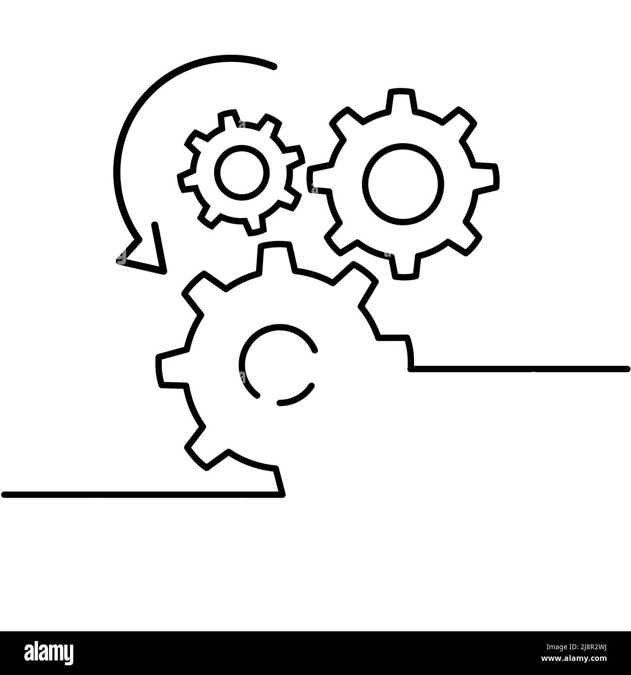 Cogwheels brain.gear mechanism settings tools template banner. Think ideas Stock Vector