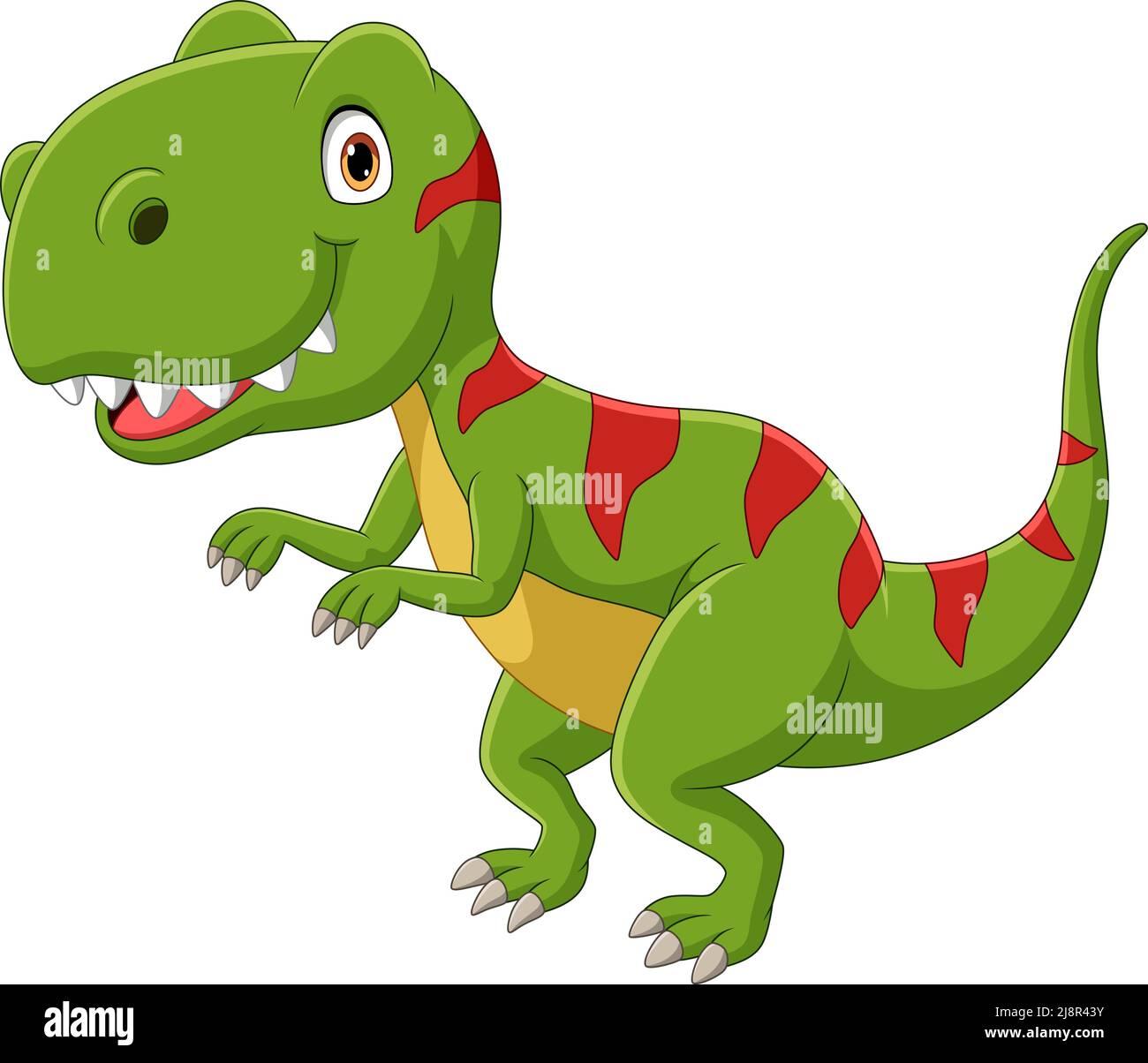 Cartoon green dinosaur on white background Stock Vector Image & Art - Alamy