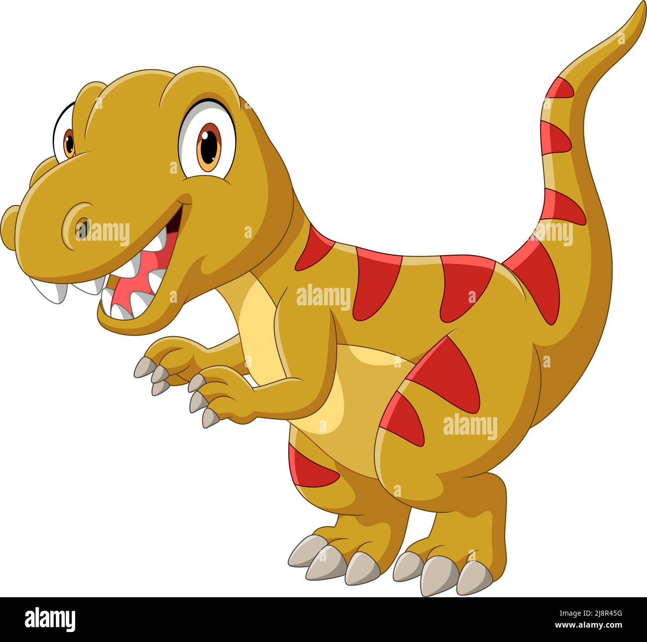 Cute cartoon t-rex stock vector. Illustration of predator - 78280380