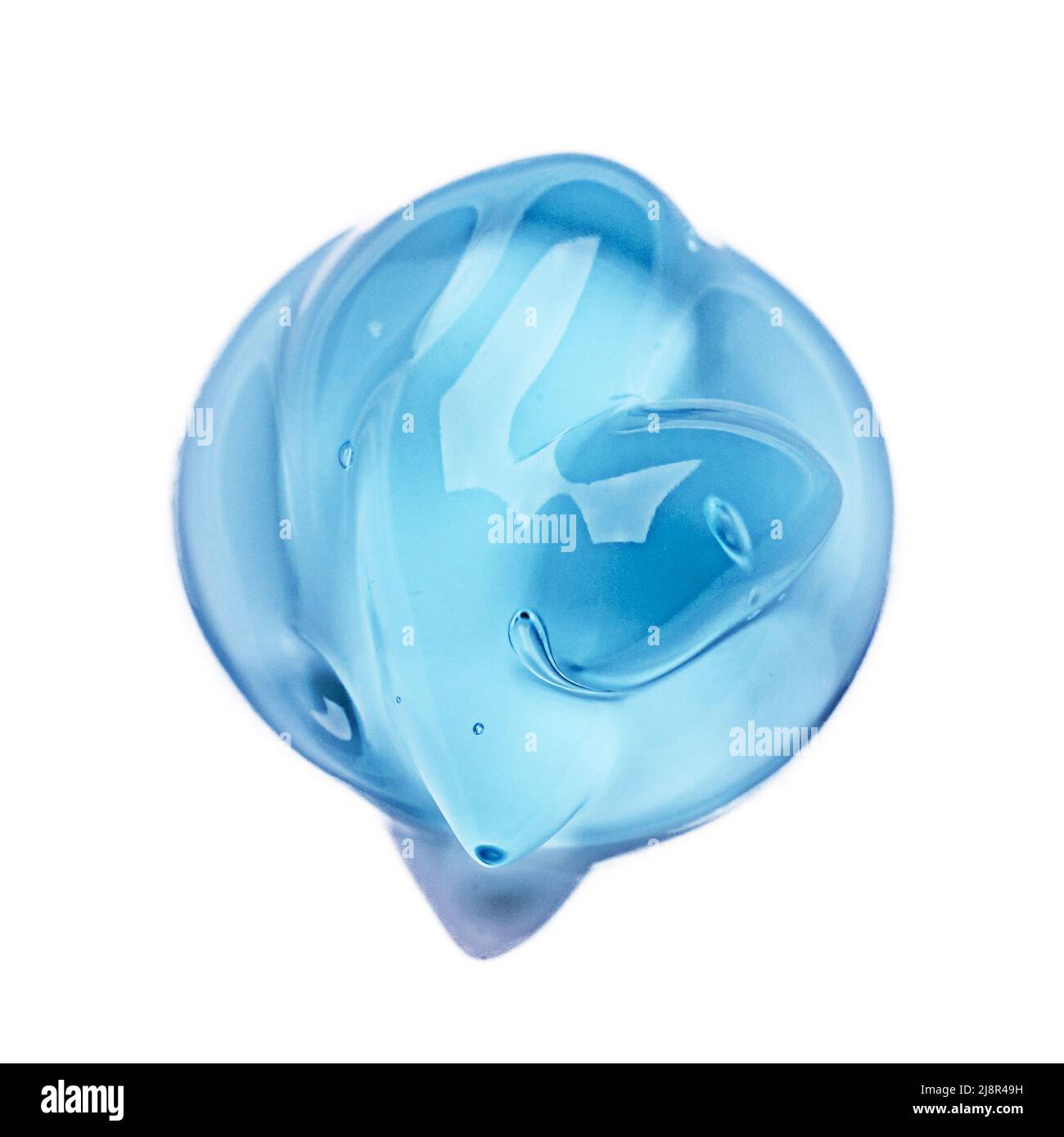 Cream gel transparent cosmetic sample texture with bubbles isolated on white background