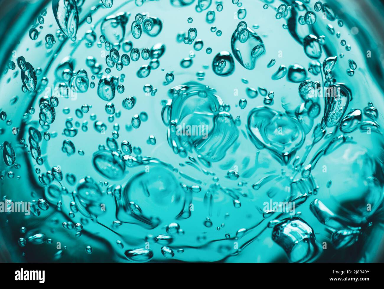 Water blue gel balls. Polymer gel. Silica gel. Balls of blue hydrogel