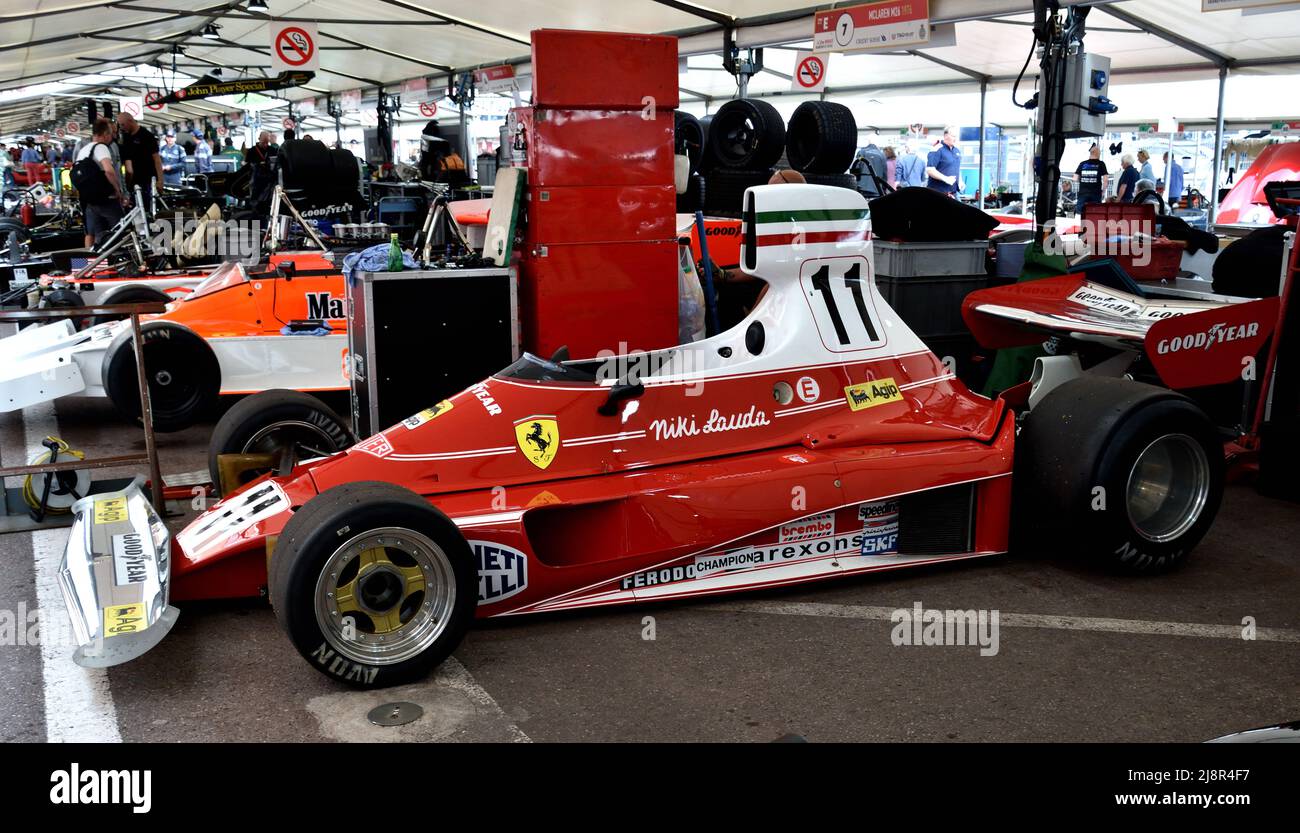 Historic monaco grand prix 2022 - saturday qualifying and sunday race - Ferrari 312T driven by Niki Lauda in 1974 Stock Photo