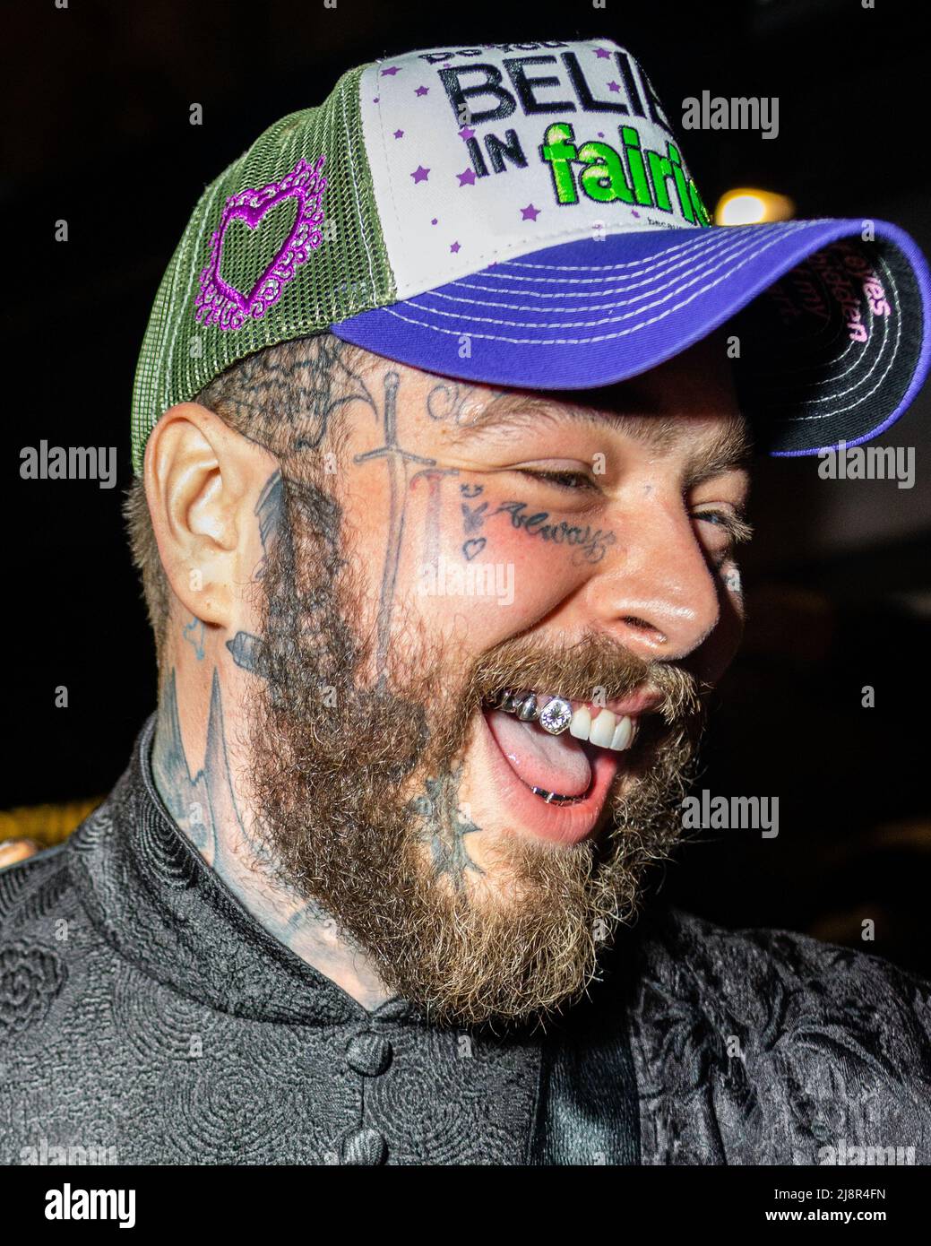 New York City, United States. 15th May, 2022. MANHATTAN, NEW YORK CITY, NEW YORK, USA - MAY 15: American rapper Post Malone (Austin Richard Post) arrives at the 'Saturday Night Live' After Party held at L'Avenue at Saks on May 15, 2022 in Manhattan, New York City, New York, United States. (Photo by Jordan Hinton/Image Press Agency) Credit: Image Press Agency/Alamy Live News Stock Photo