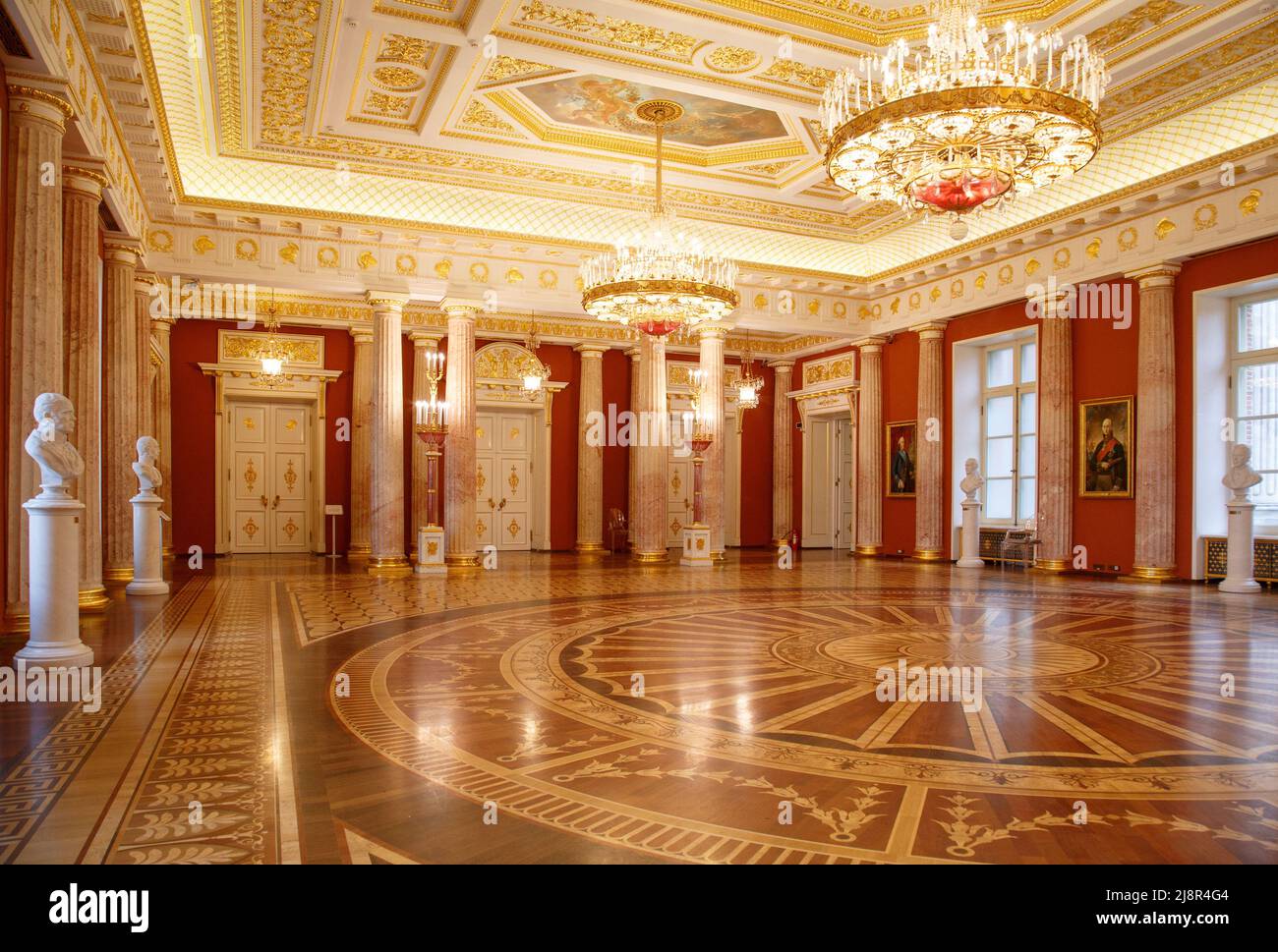 Moscow, Russia, 23 October 2019: Tavrichesky hall interior in State historical and architectural museum reserve Tsaritsyno, Russia. Tauride hall Stock Photo