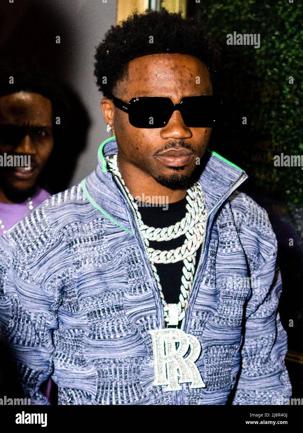 New York City, United States. 15th May, 2022. MANHATTAN, NEW YORK CITY, NEW YORK, USA - MAY 15: American rapper Roddy Ricch (Rodrick Wayne Moore Jr.) arrives at the 'Saturday Night Live' After Party held at L'Avenue at Saks on May 15, 2022 in Manhattan, New York City, New York, United States. (Photo by Jordan Hinton/Image Press Agency) Credit: Image Press Agency/Alamy Live News Stock Photo