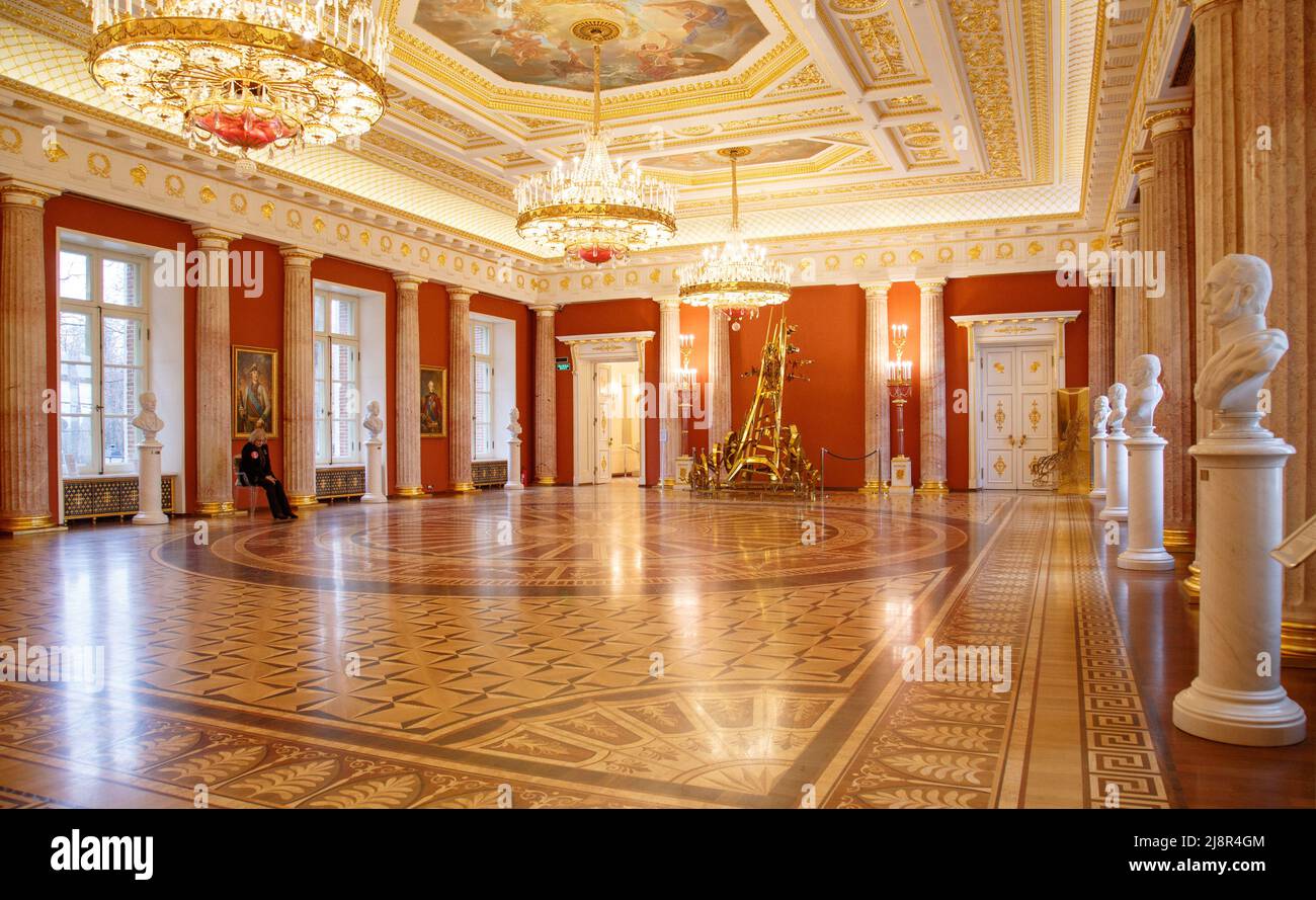 Moscow, Russia, 23 October 2019: Tavrichesky hall interior in State historical and architectural museum reserve Tsaritsyno, Russia. Tauride hall Stock Photo