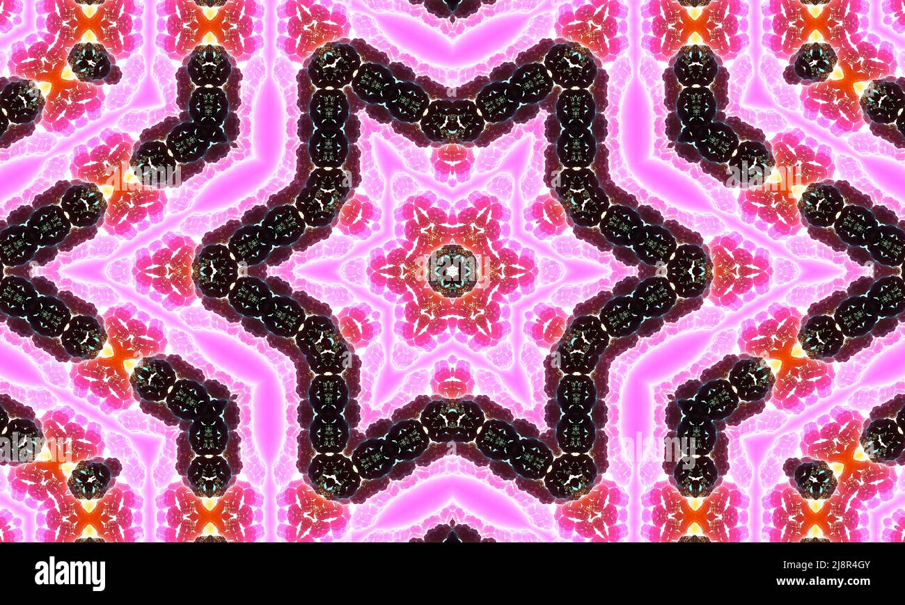 Beautiful pink flower kaleidoscope abstract hi-res stock photography ...
