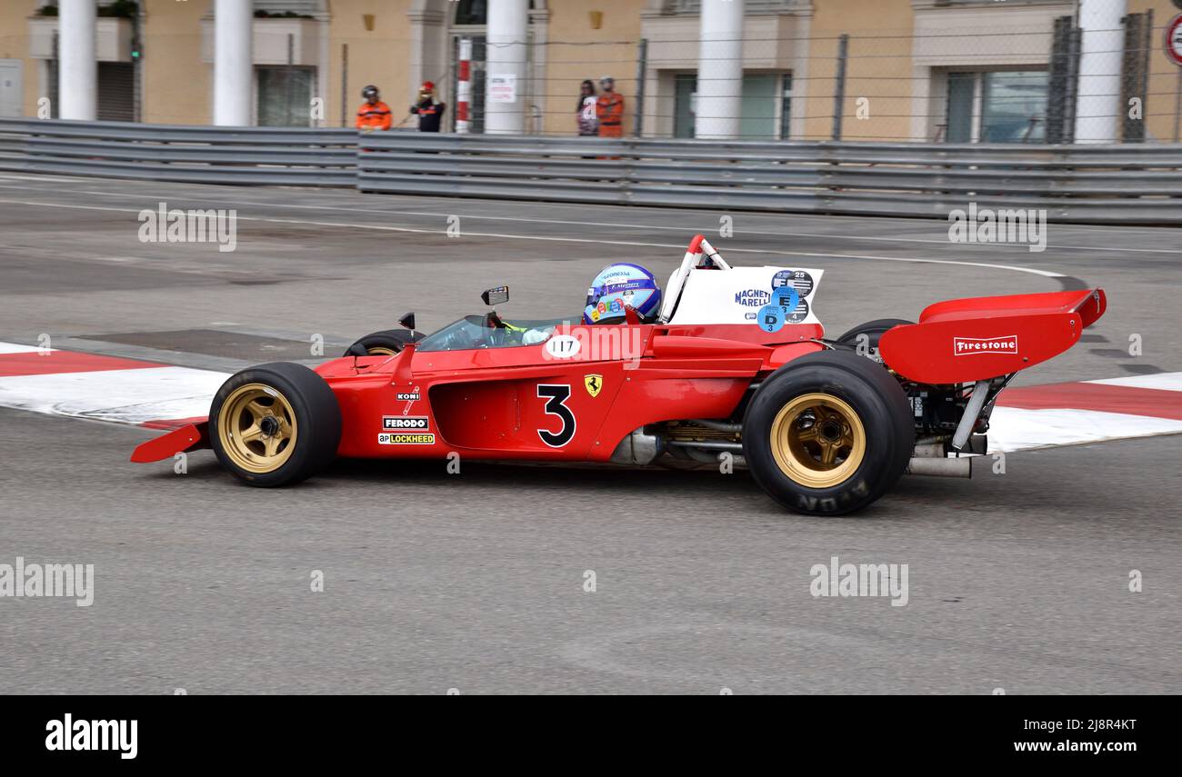 Historic monaco grand prix 2022 - saturday qualifying and sunday race - Ferrari 312B3 prototype 'Spazzaneve', never raced Stock Photo