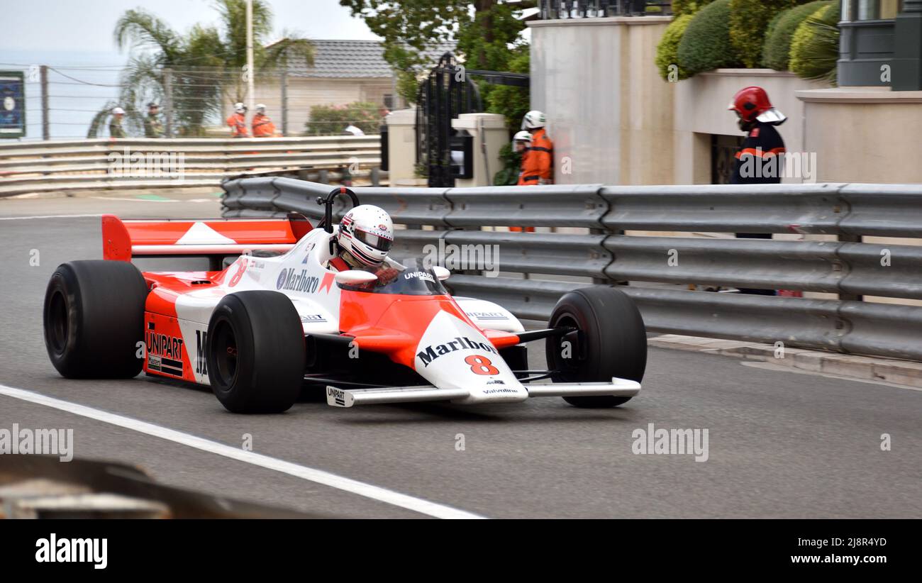 Historic monaco grand prix 2022 - saturday qualifying and sunday race- McLaren MP4/2 Stock Photo