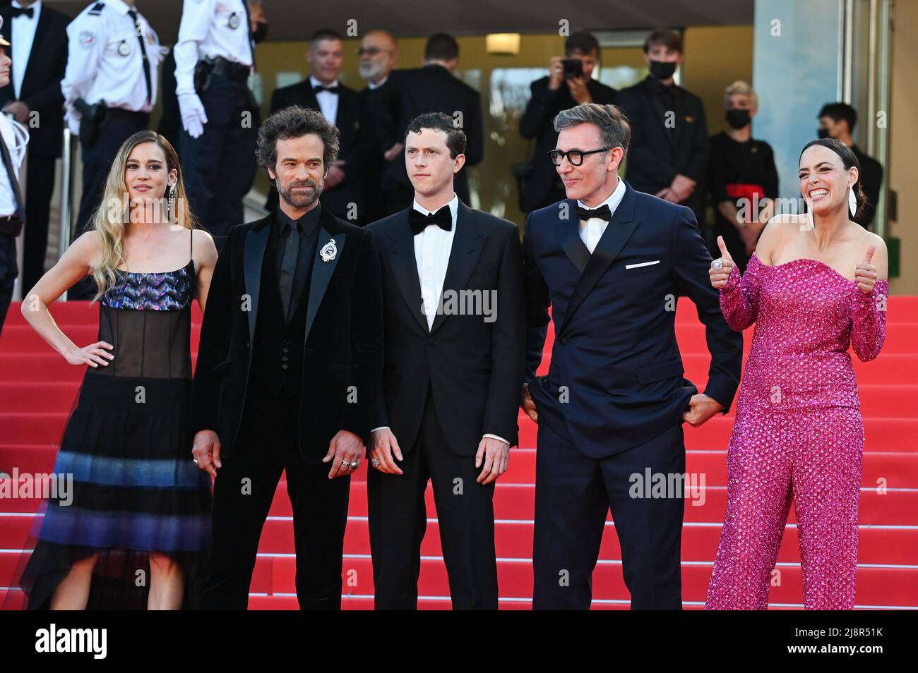 Cannes, France. 17th May, 2022. Matilda Lutz, Romain Duris, Finnegan