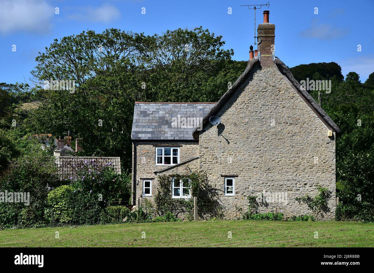 Stone house in Litton Cheyney village in West Dorset, UK Stock Photo