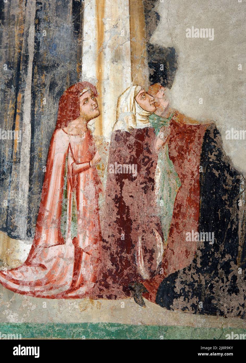 particolare di affreschi della fine del XV secolo - Bolzano, Italia,chiostro del Convento dei Domenicani Stock Photo