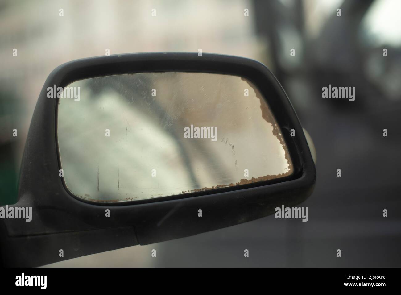 Rear view of car. Mirror for road view. Drove car Stock Photo Alamy