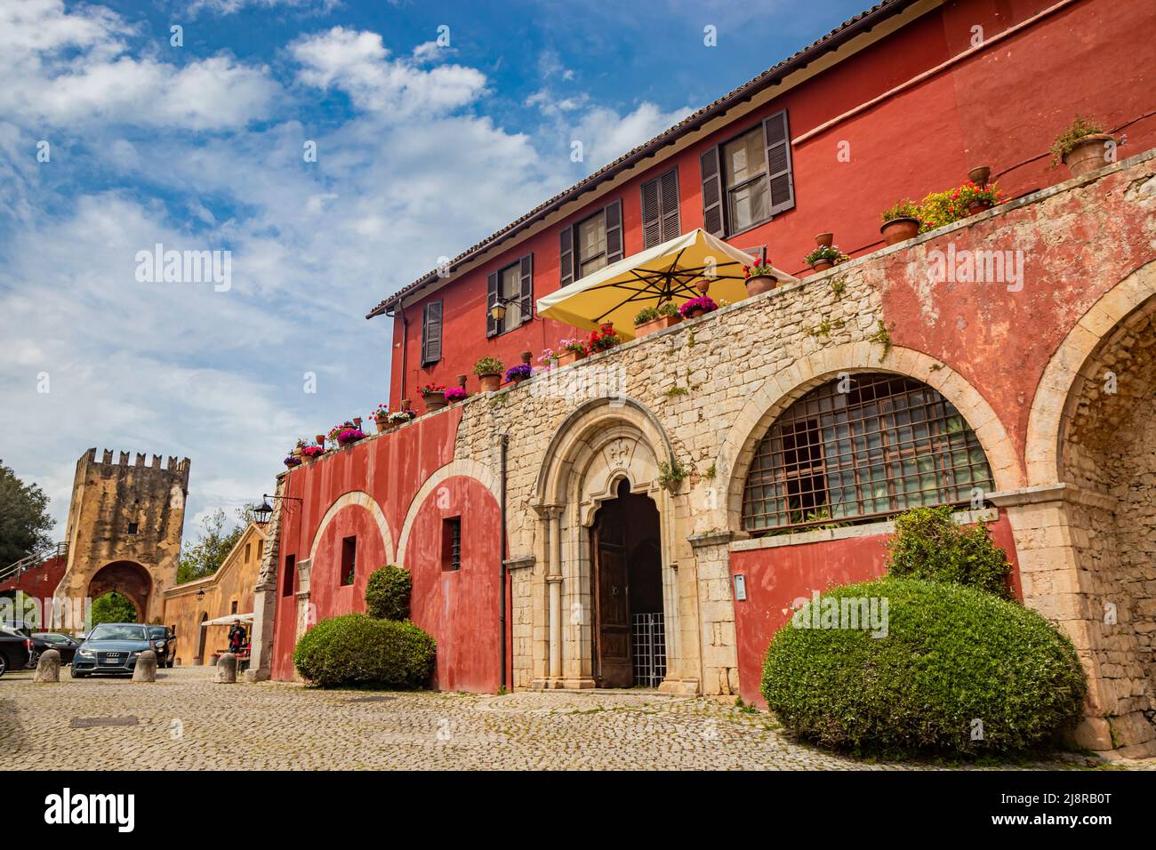 May 1, 2022 - Priverno, Latina, Lazio, Italy - The Fossanova Abbey. The ancient buildings of the small medieval village built around the monastery. Th Stock Photo