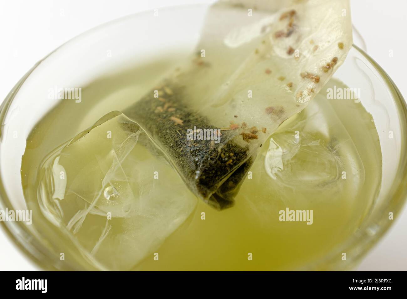 green tea on a white background Stock Photo