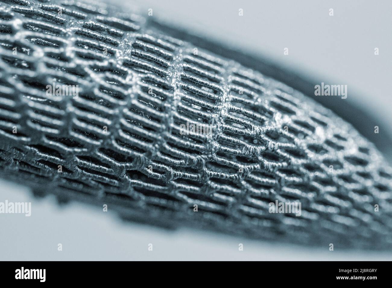 Models printed on 3D printer for metal macro. Object surface close-up. Stock Photo