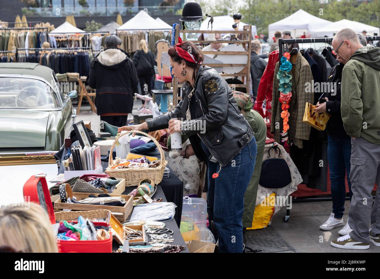 Classic Car Boot Sale, Granary Square, London, England, UK Stock Photo
