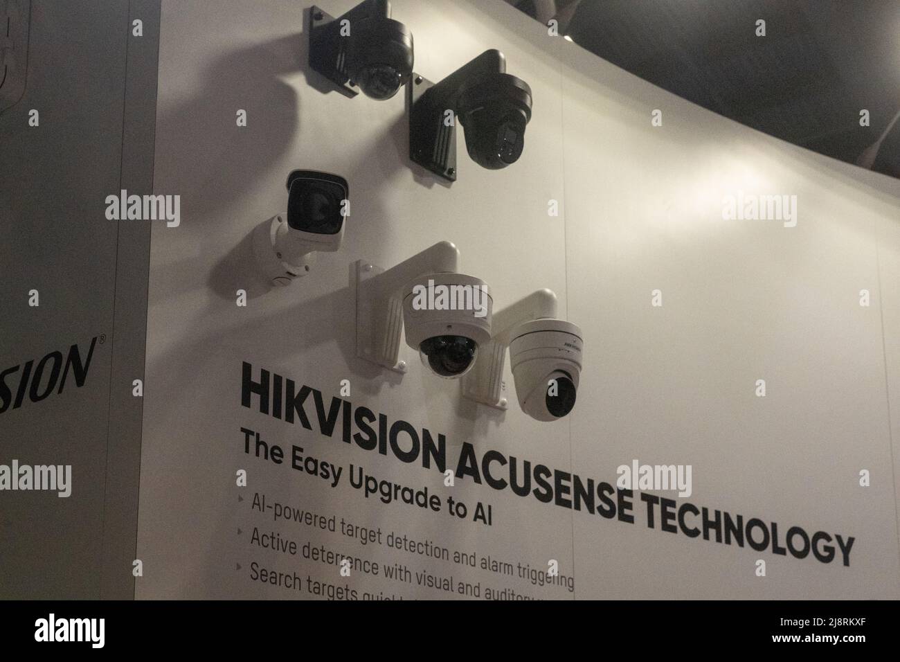 London, UK. 18th May, 2022. IFSEC International security conference at the Excel Centre London, Hikvision stand Credit: Ian Davidson/Alamy Live News Stock Photo