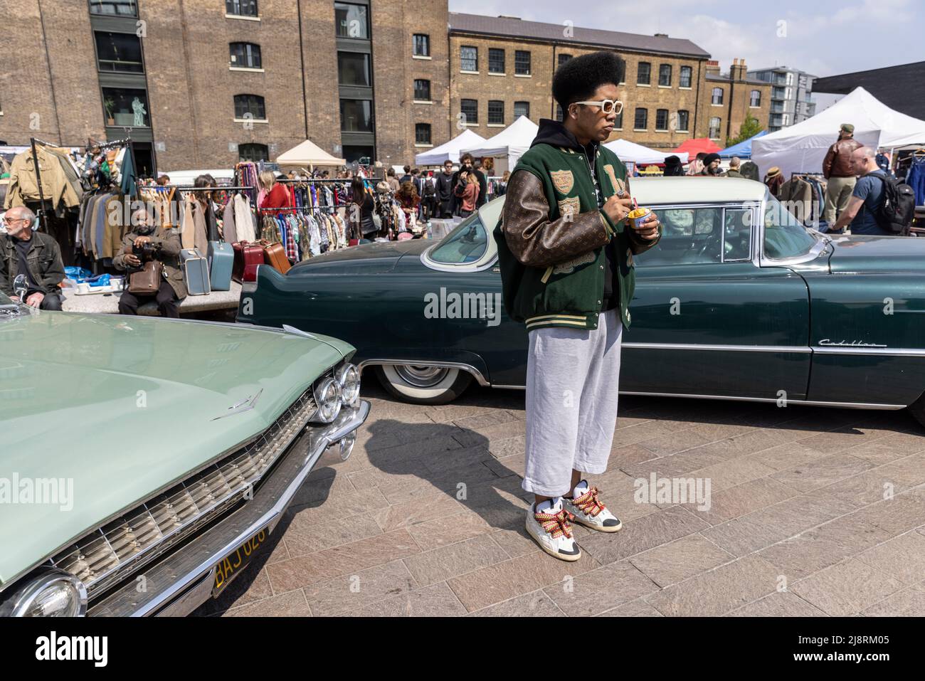 Classic Car Boot Sale, Granary Square, London, England, UK Stock Photo