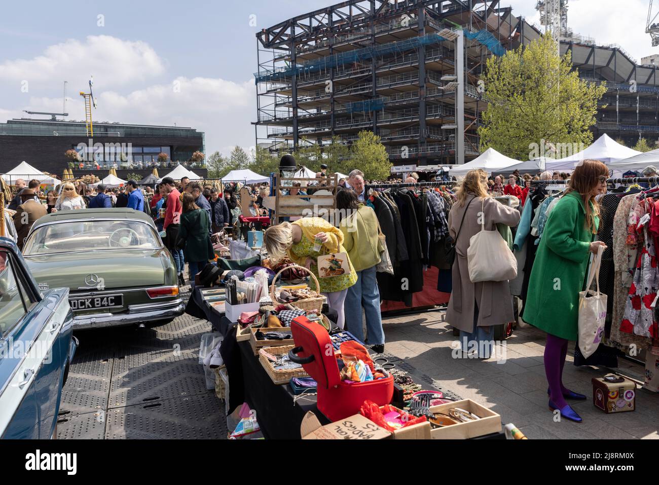 Classic Car Boot Sale, Granary Square, London, England, UK Stock Photo