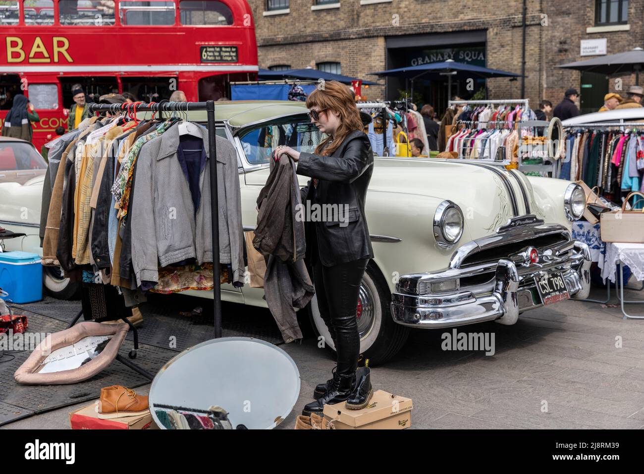 Classic Car Boot Sale, Granary Square, London, England, UK Stock Photo