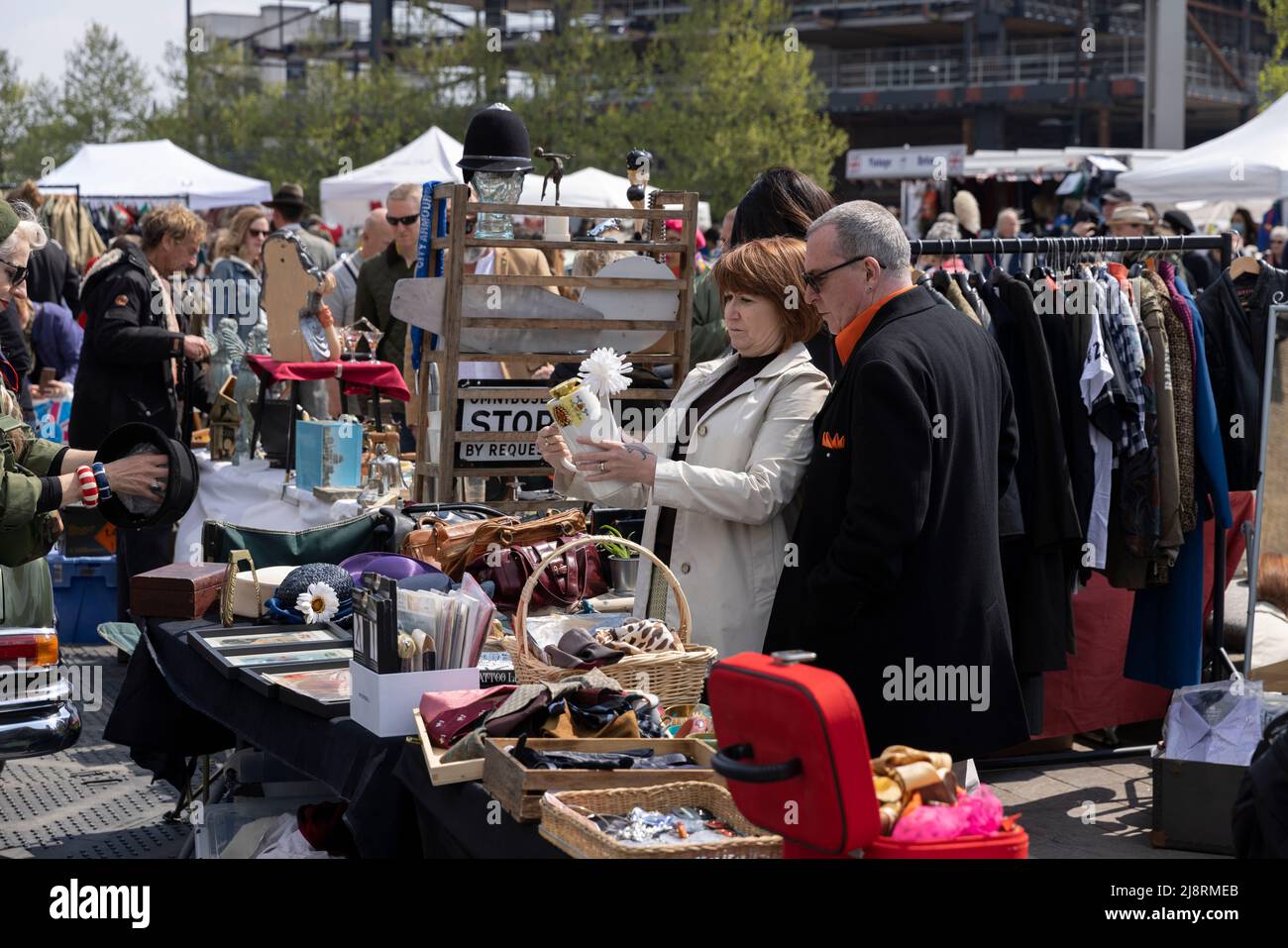 Classic Car Boot Sale, Granary Square, London, England, UK Stock Photo