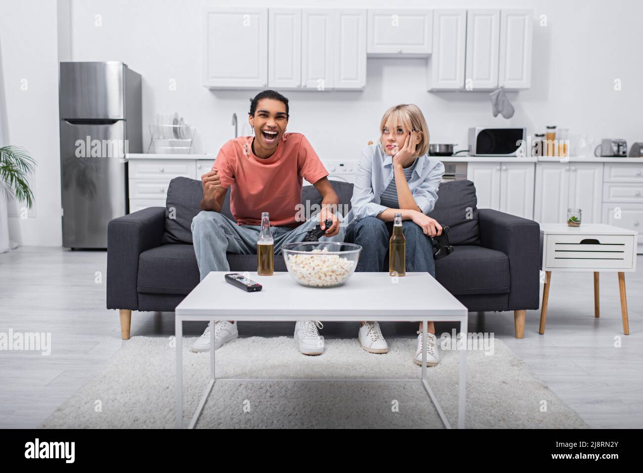 Happy sad woman man hi-res stock photography and images - Alamy