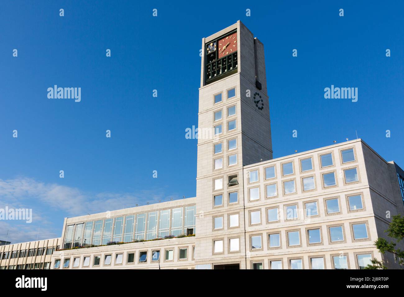 Stuttgart, Germany - Jul 29, 2021: View on Stuttgart's Rathaus (city hall). Stock Photo
