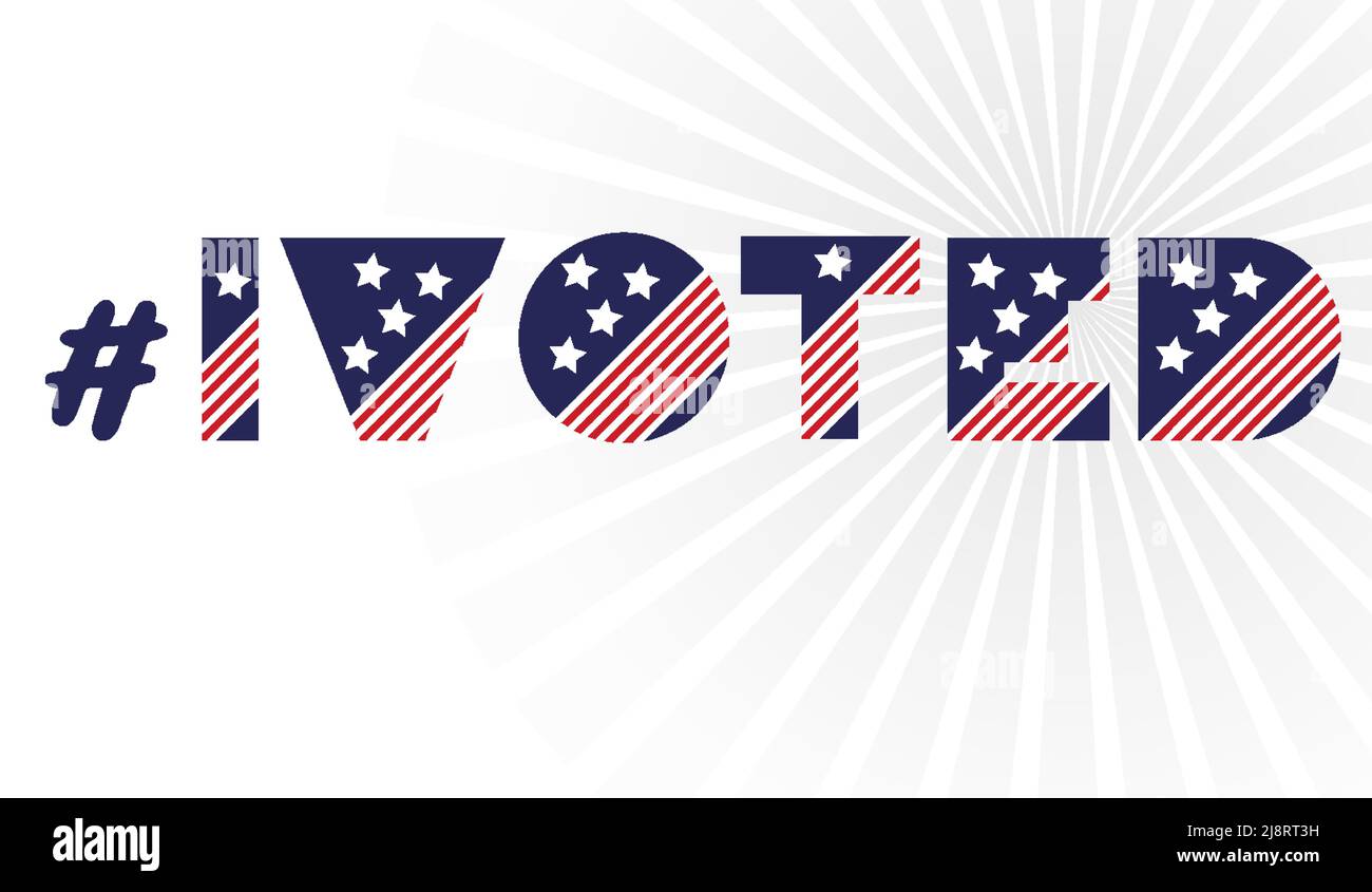 Hashtag midterm election banner on white background. 2022 political