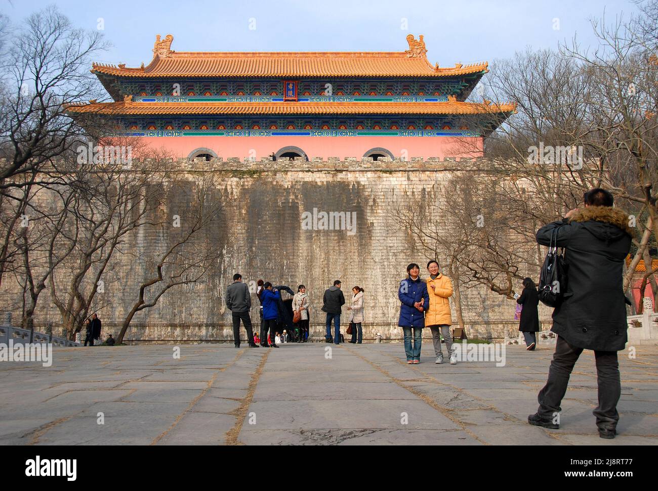 Nanjing, Jiangsu Province, China: The Xiaoling Mausoleum of Ming Dynasty at Zhongshan Mountain National Park, Nanjing. Tomb of the first Ming emperor Stock Photo