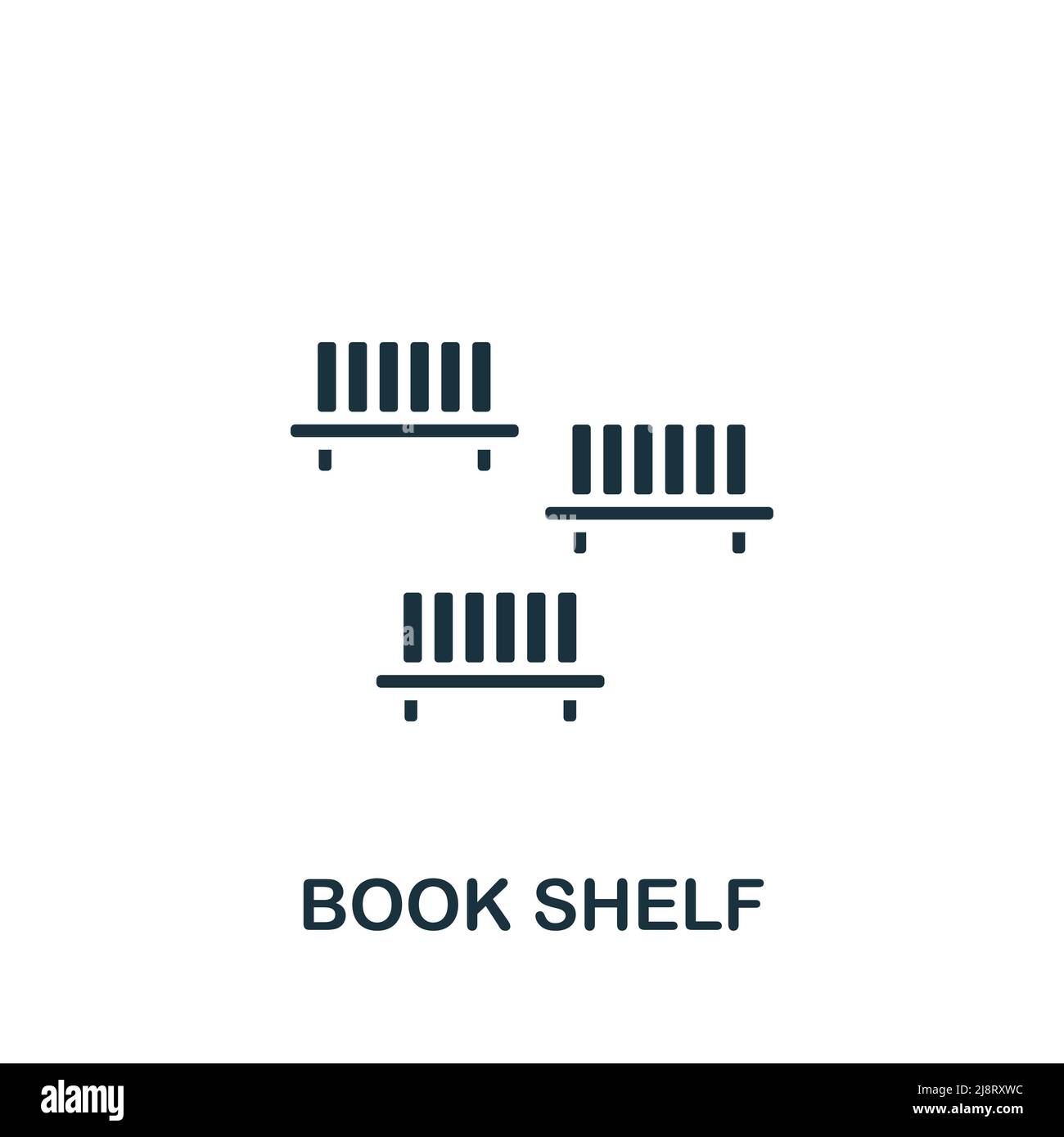 Book Shelf icon. Monochrome simple Interior Furniture icon for templates, web design and infographics Stock Vector