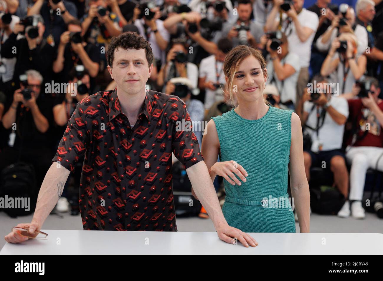 Cannes, France. 18th May, 2022. Matilda Anna Ingrid Lutz and Finnegan