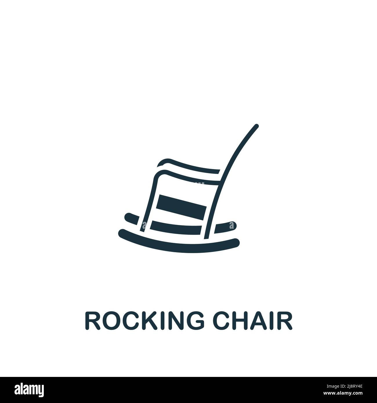 Rocking Chair icon. Monochrome simple Interior Furniture icon for ...