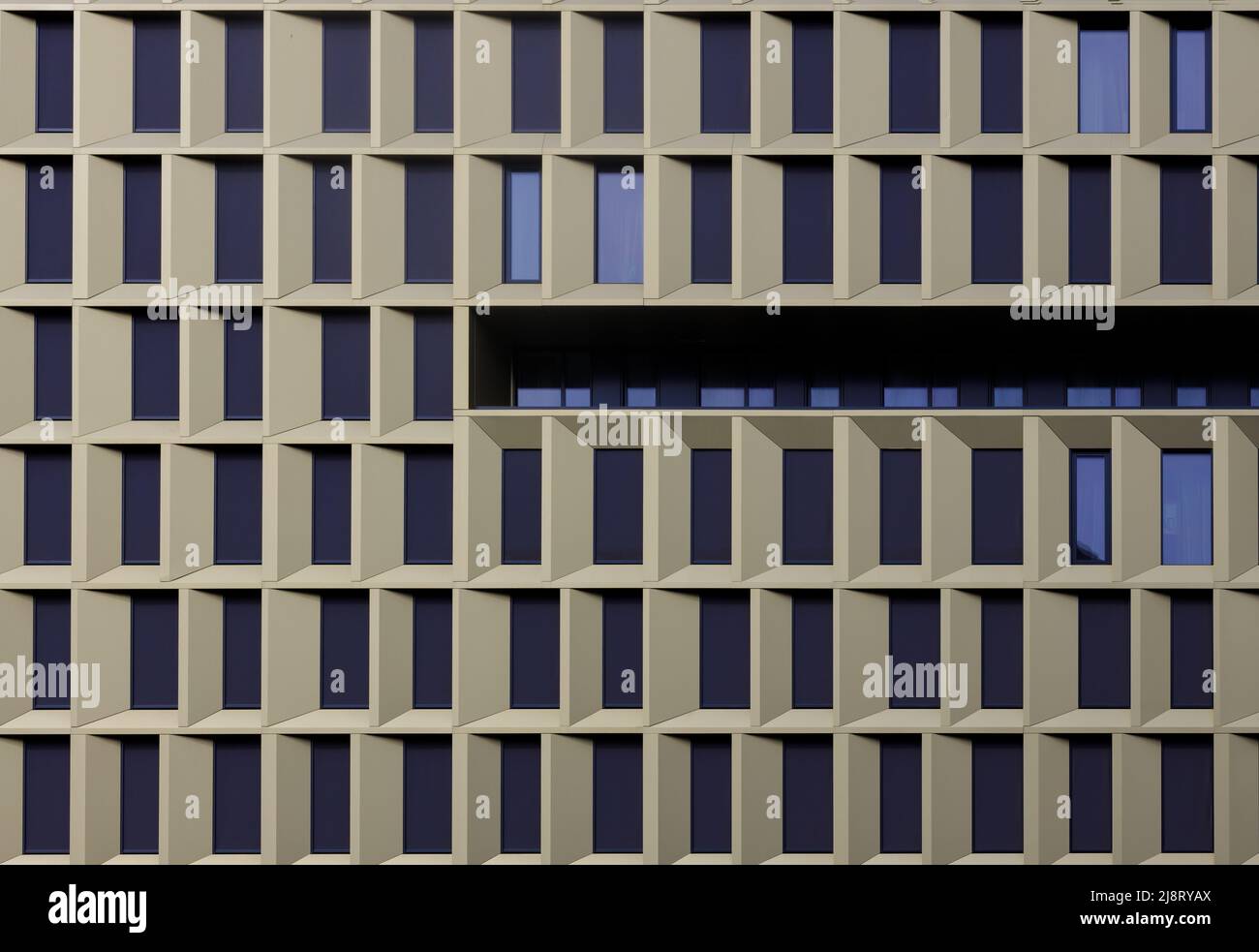 Modern architecture, office building glass facade. Front view Stock