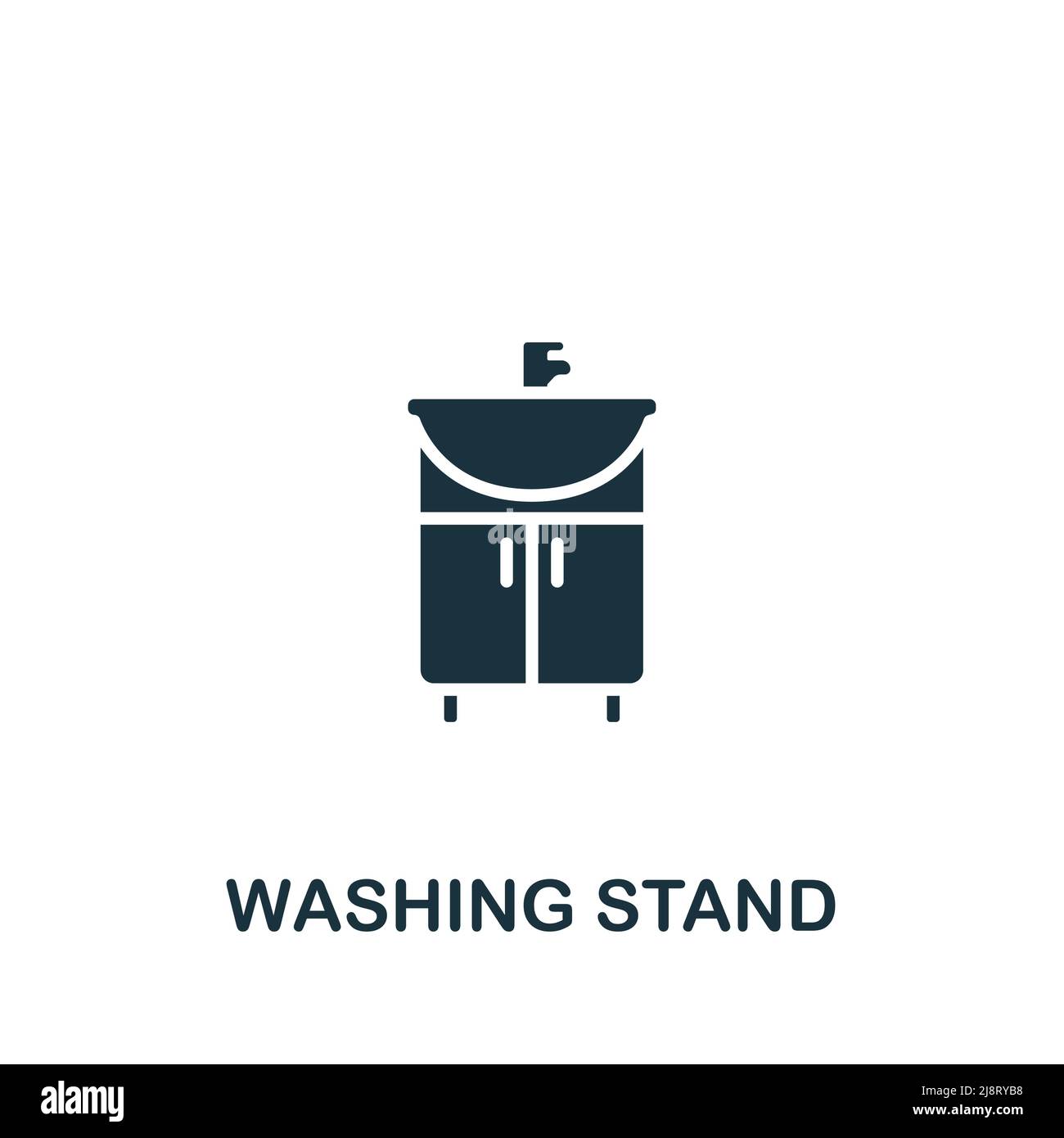 Washing Stand icon. Monochrome simple Interior Furniture icon for templates, web design and infographics Stock Vector