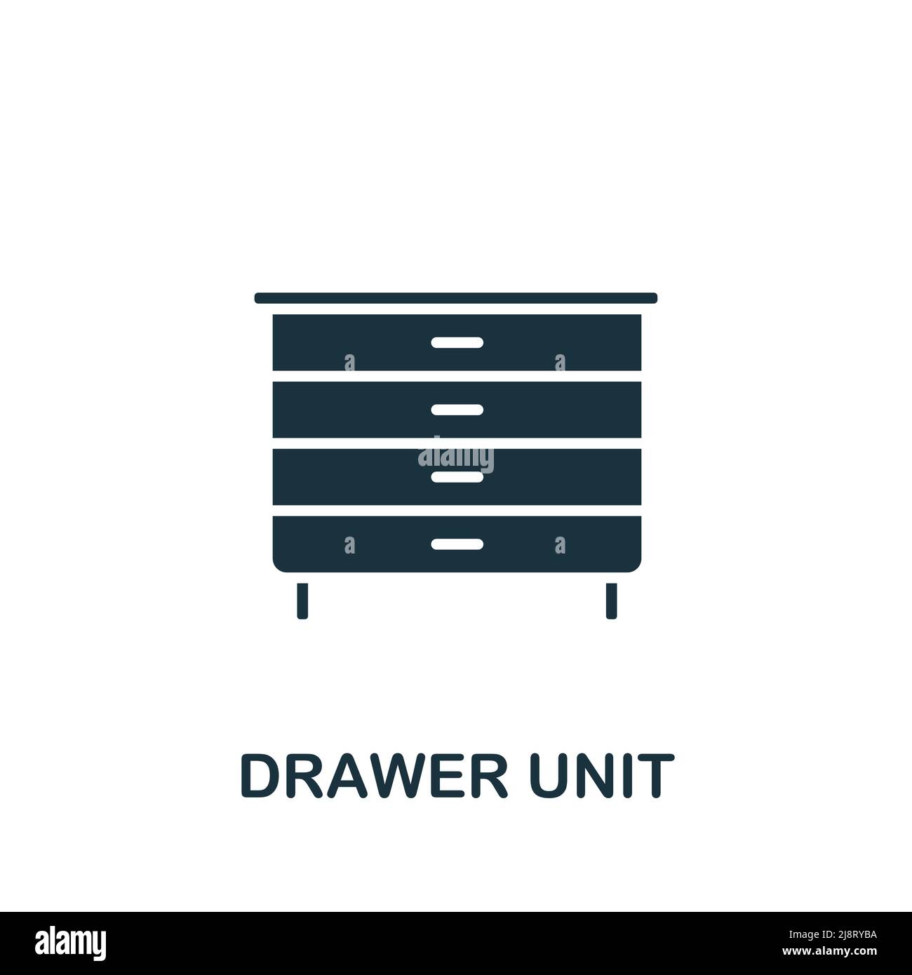 Drawer Unit icon. Monochrome simple Interior Furniture icon for templates, web design and infographics Stock Vector