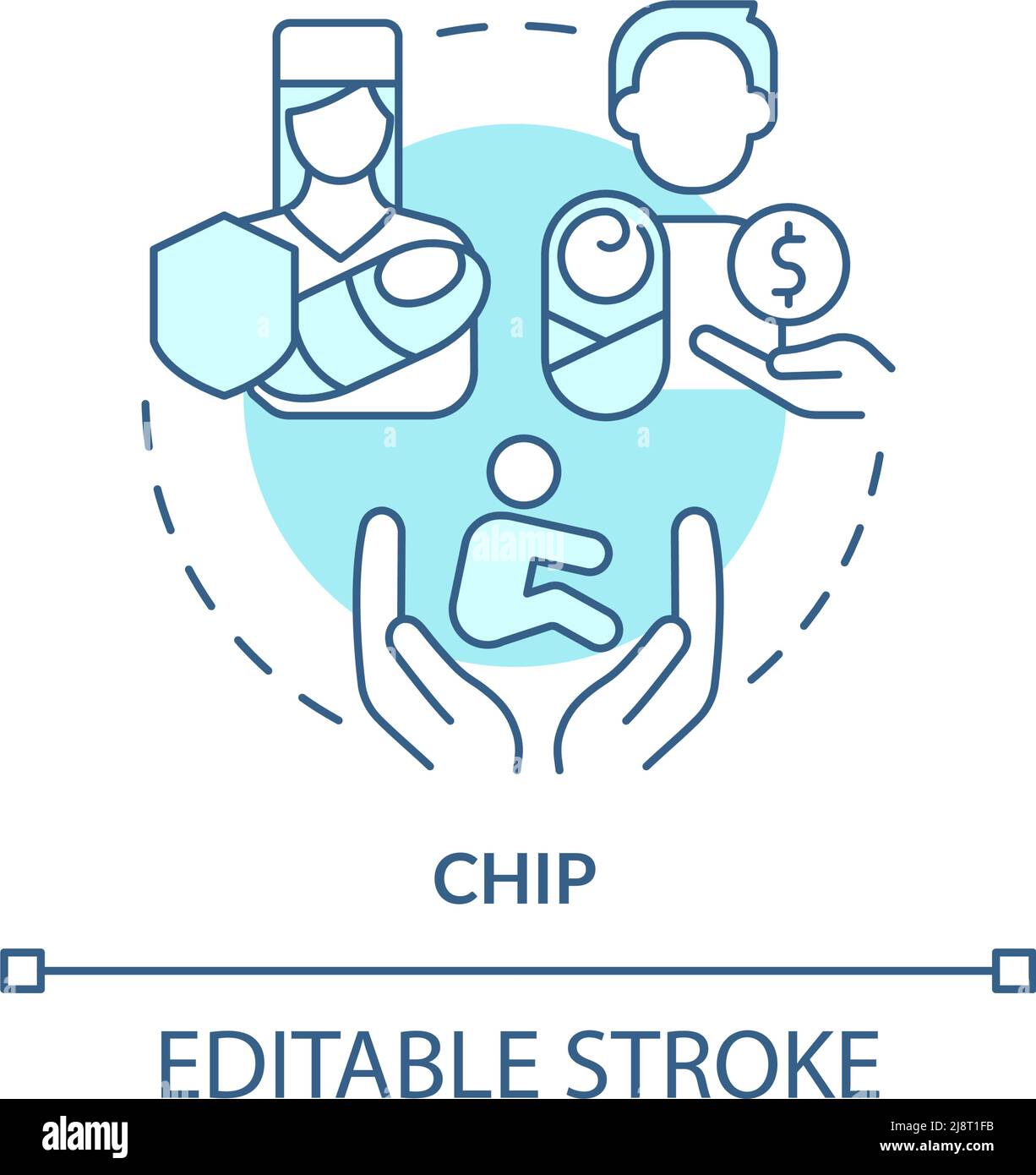 CHIP turquoise concept icon Stock Vector