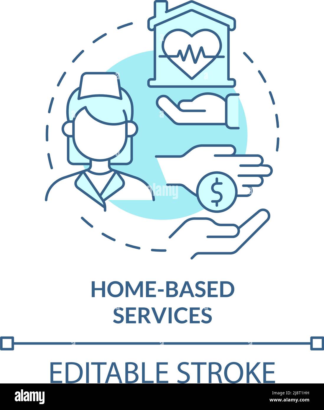 Home based services turquoise concept icon Stock Vector