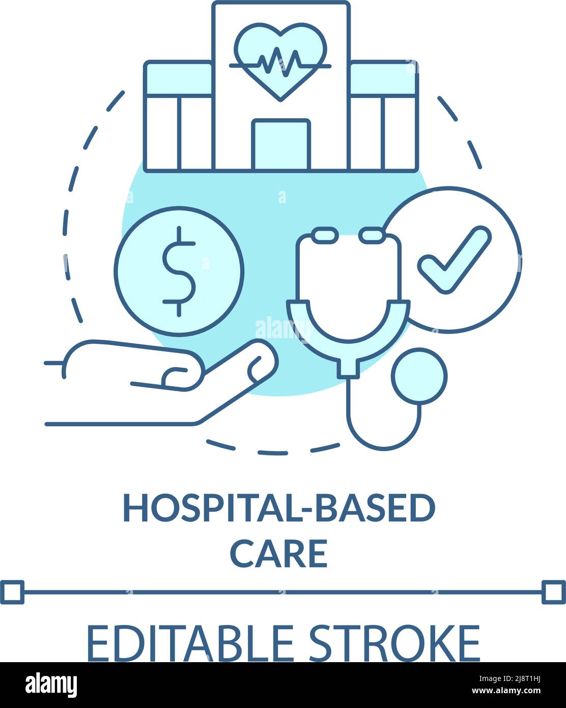 Hospital based care turquoise concept icon Stock Vector Image & Art - Alamy