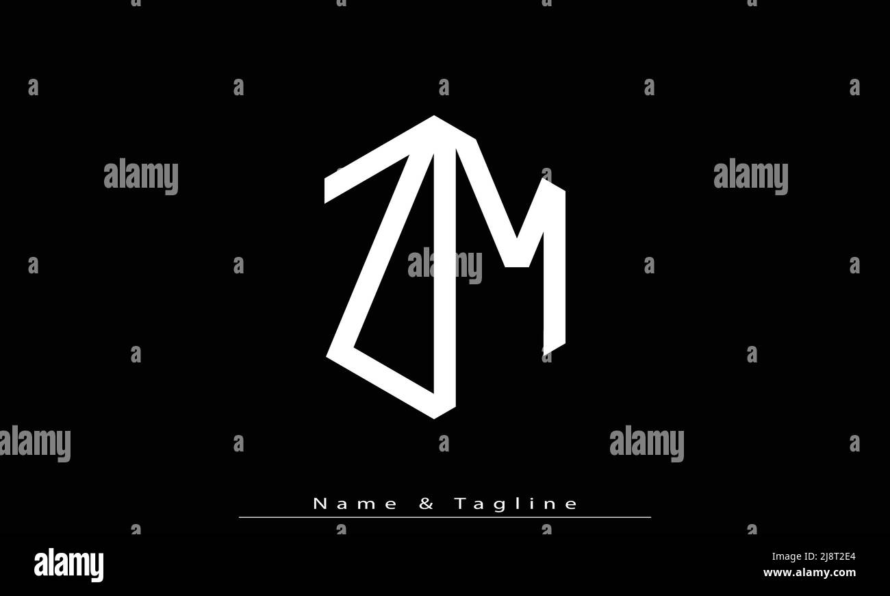 Alphabet letters Initials Monogram logo ZM , MZ Stock Vector