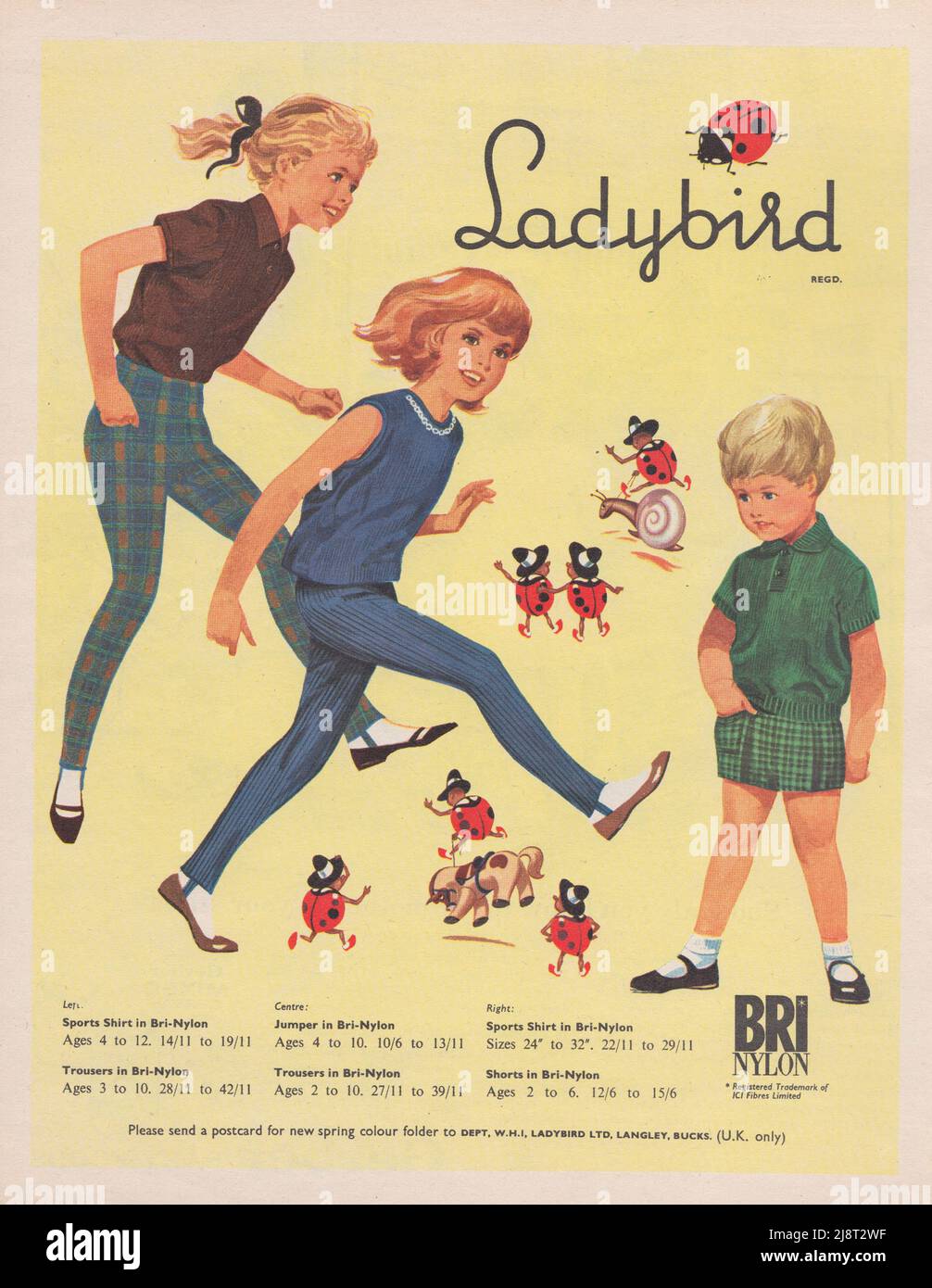 Ladybird Children's clothes children's wear vintage advertisement advert paper advert Stock Photo