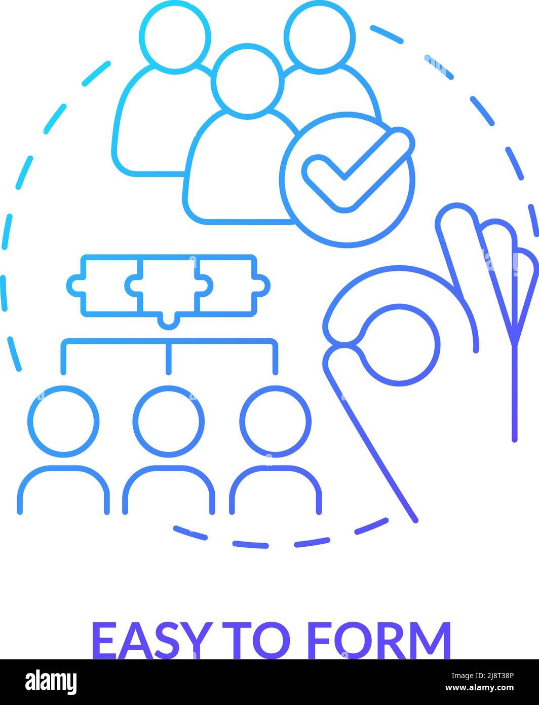 Easy to form blue gradient concept icon Stock Vector Image & Art - Alamy