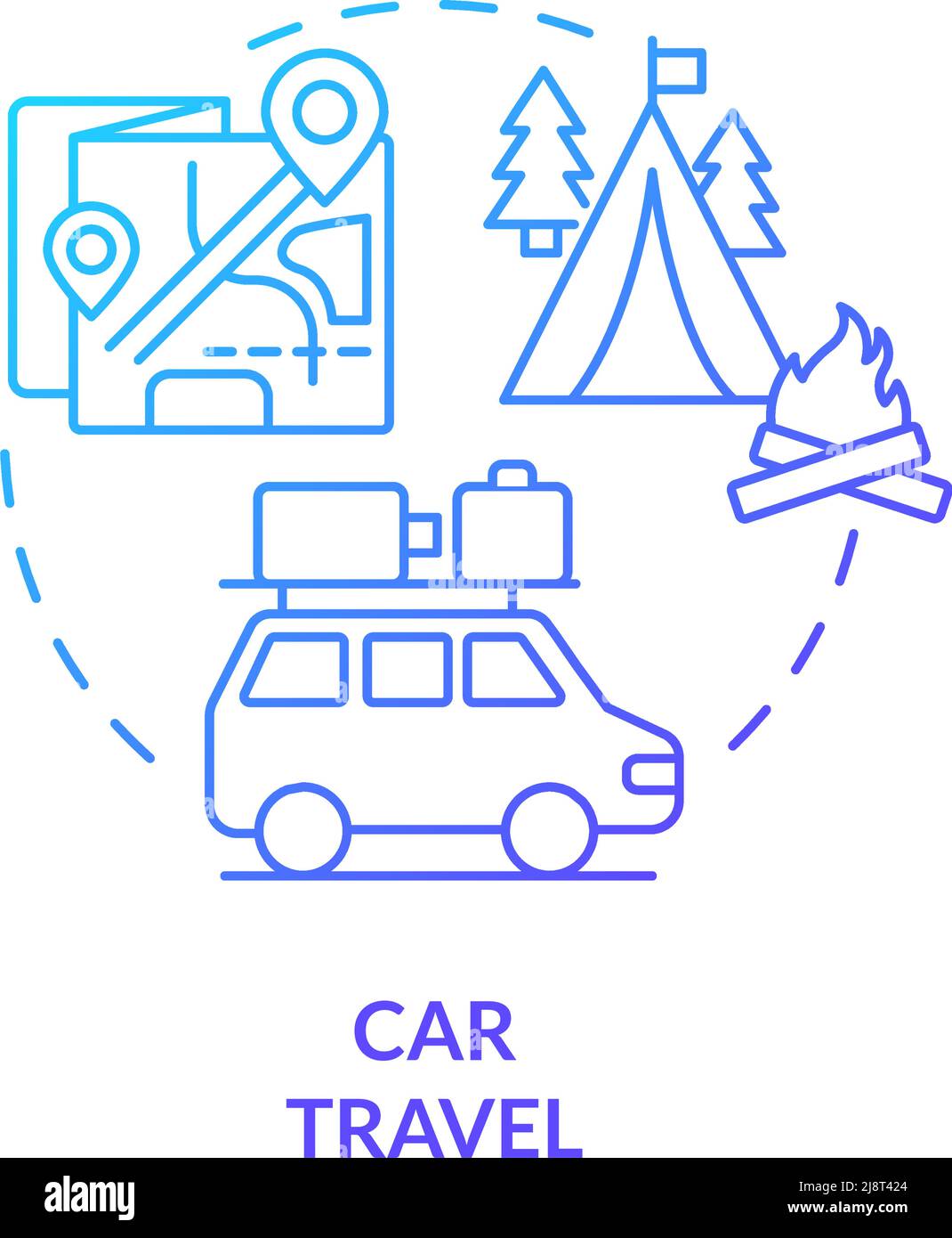 Car travel blue gradient concept icon Stock Vector Image & Art - Alamy