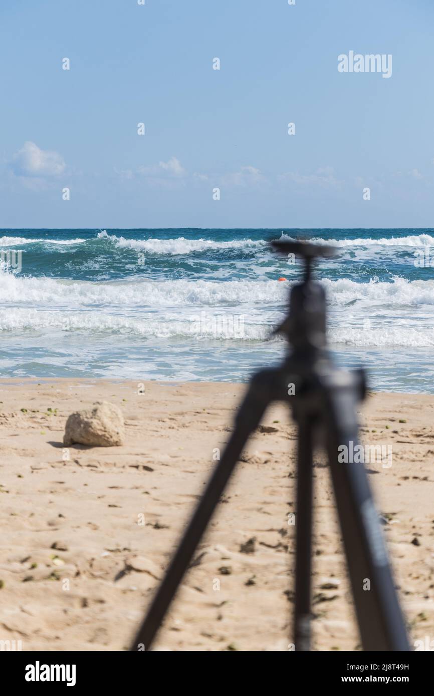 A tripod on the beach Stock Photo - Alamy