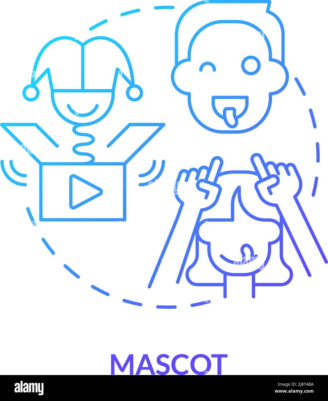 Mascot blue gradient concept icon Stock Vector