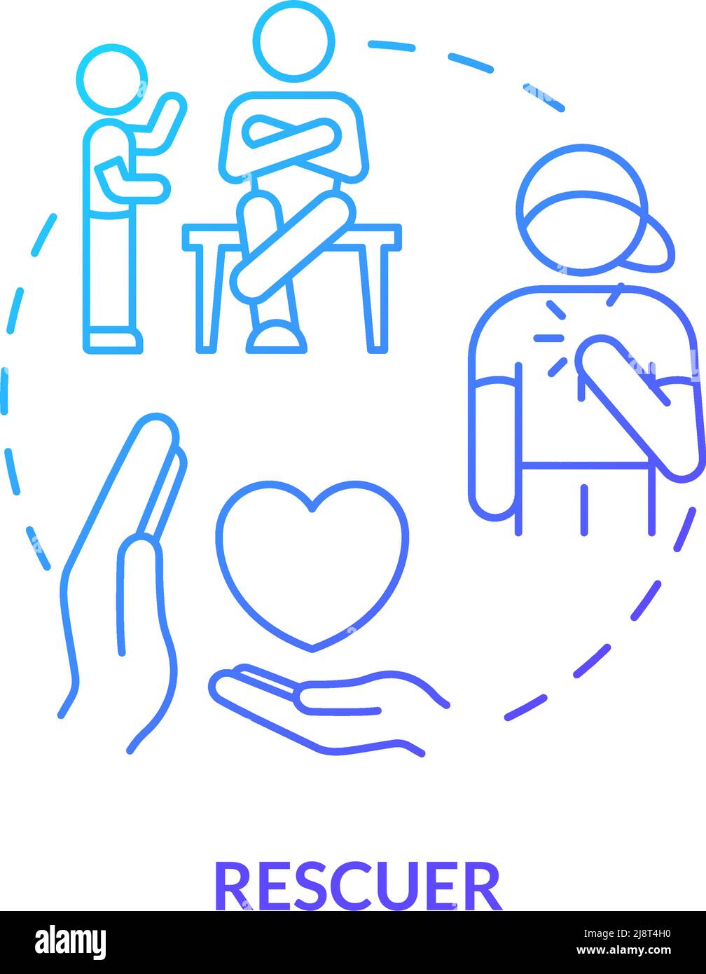 Rescuer blue gradient concept icon Stock Vector
