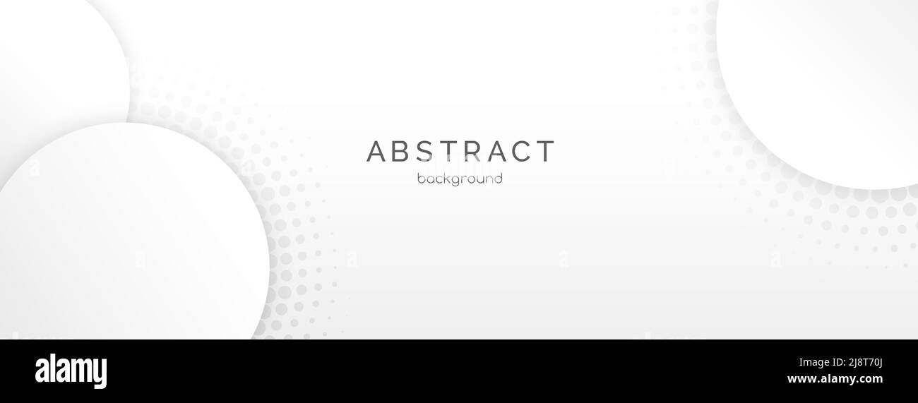 White abstract vector long banner template. Minimal business background ...